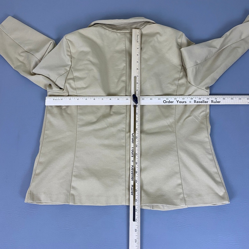 Croft & Barrow Blazer Jacket Women's Size Large Tan Beige Open Front Stretch - Picture 6 of 9